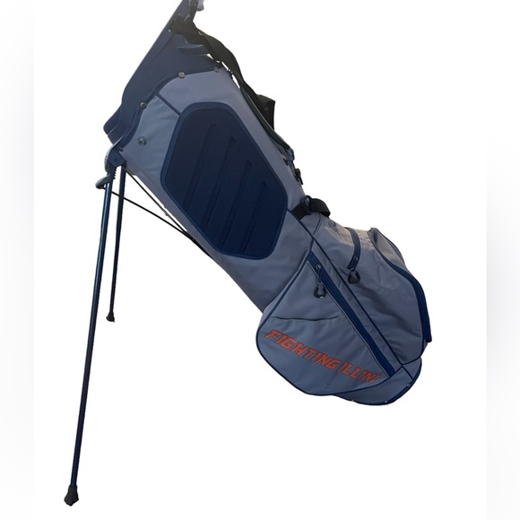 NEW CALLWAY GOLF / University of Illinois HyperLite Stand Bag Grey Navy Orange - Picture 2 of 13